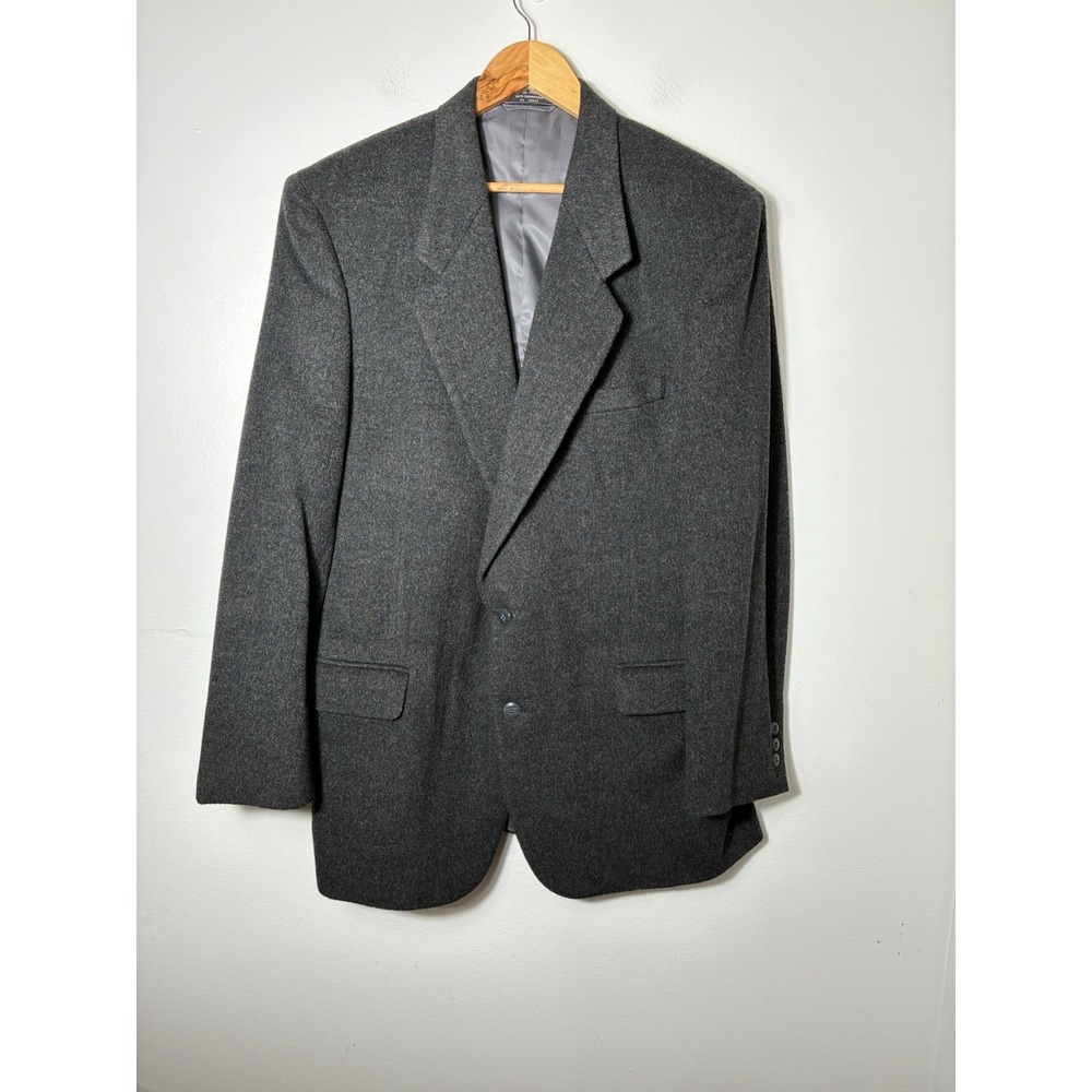 Dario Di Napoli Men Charcoal Gray 100% Camel Hair 2 Button Sport Coat-Size L 44